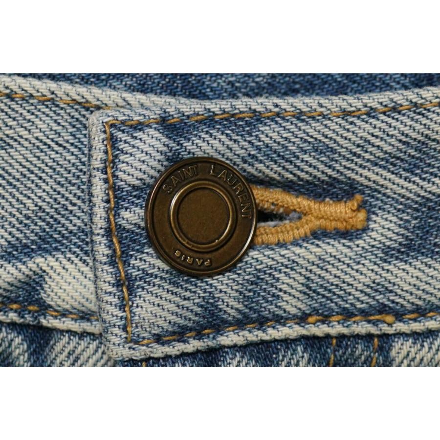 SAINT LAURENT PARIS サンローラン パリ デニム ショート パンツ ハーフパンツ カットオフ ウォッシュ デニム 36サイズ 64_4