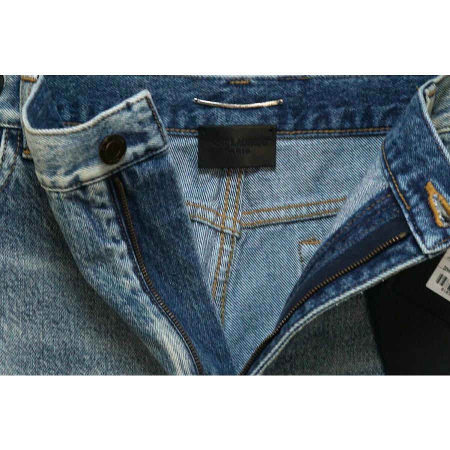 SAINT LAURENT PARIS サンローラン パリ デニム ショート パンツ ハーフパンツ カットオフ ウォッシュ デニム 36サイズ 64_5