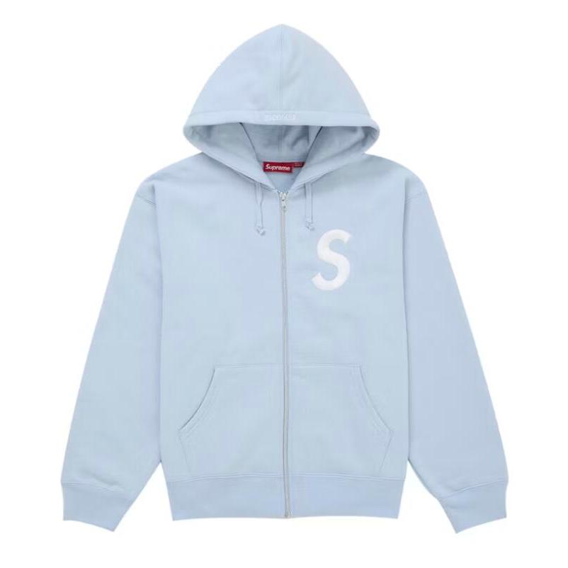 SUPREME フルジップパーカー Sロゴ 水色 L シュプリーム Supreme（シュプリーム） 25 FW Supreme S Logo Zip Up Hooded