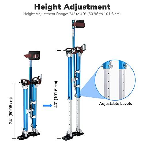 ドライウォールスティルト 塗装 画工 測量用アルミ製竹馬ツール 24インチ-40インチ ブルー 並行輸入 - 2