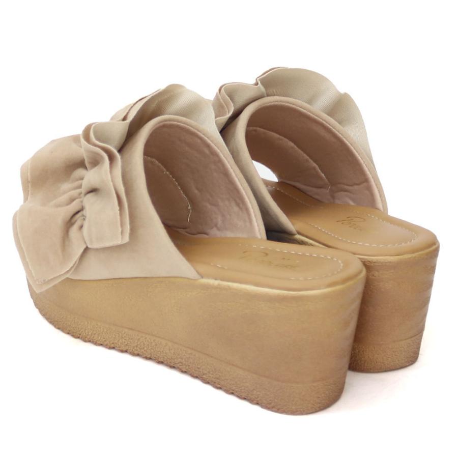 サンダル レディース 厚底サンダル フリルサンダル スエードフリル