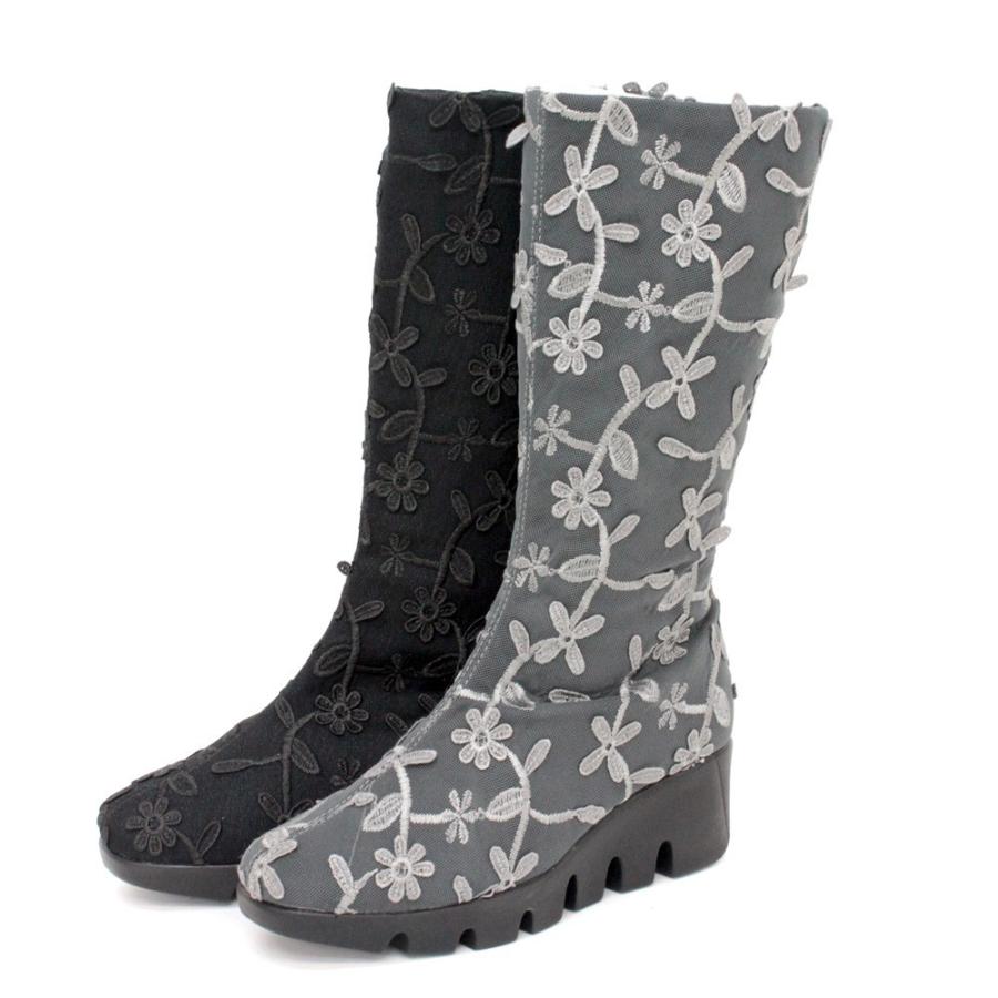 セール ロングブーツ レディースブーツ 厚底 おしゃれ 秋冬 ブーツ 人気 ブーティー 履きやすい 歩きやすい ミセス 母の日 花柄 刺繍 レース H505 H505 Popolare Online Shop 通販 Yahoo ショッピング