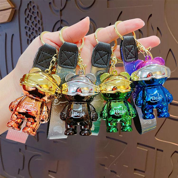 キーホルダー メタルベア 光るサングラス 韓国雑貨 かわいい キー