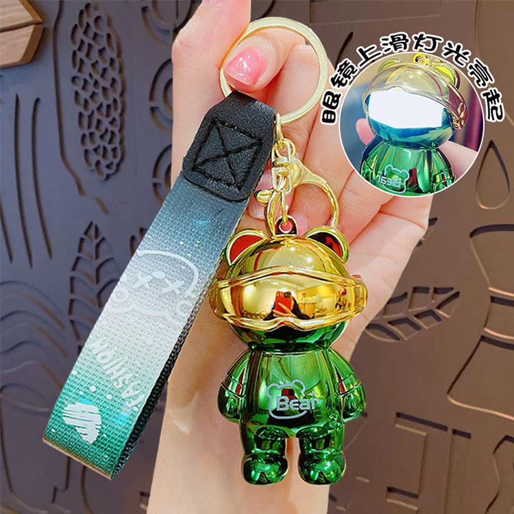 キーホルダー メタルベア 光るサングラス 韓国雑貨 かわいい キー