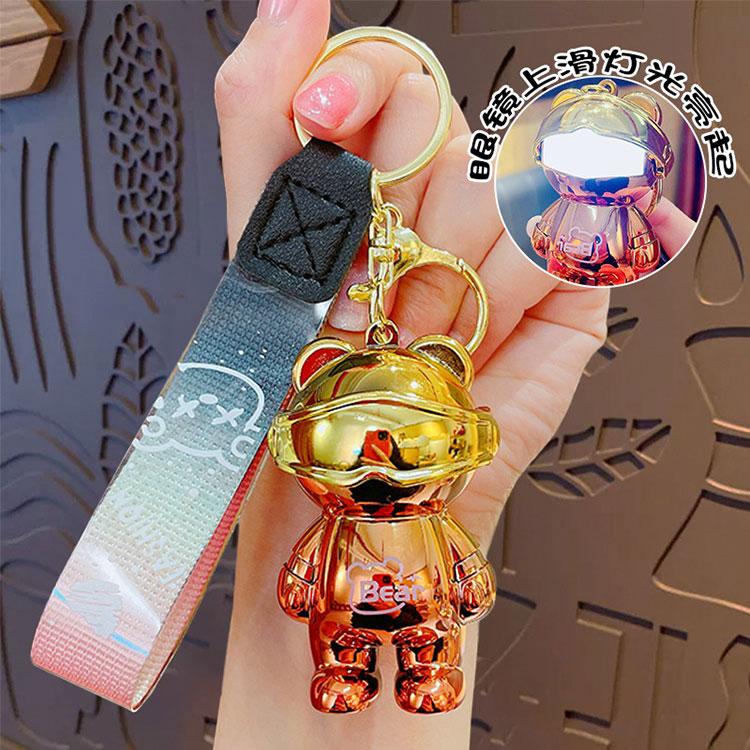 キーホルダー メタルベア 光るサングラス 韓国雑貨 かわいい キー