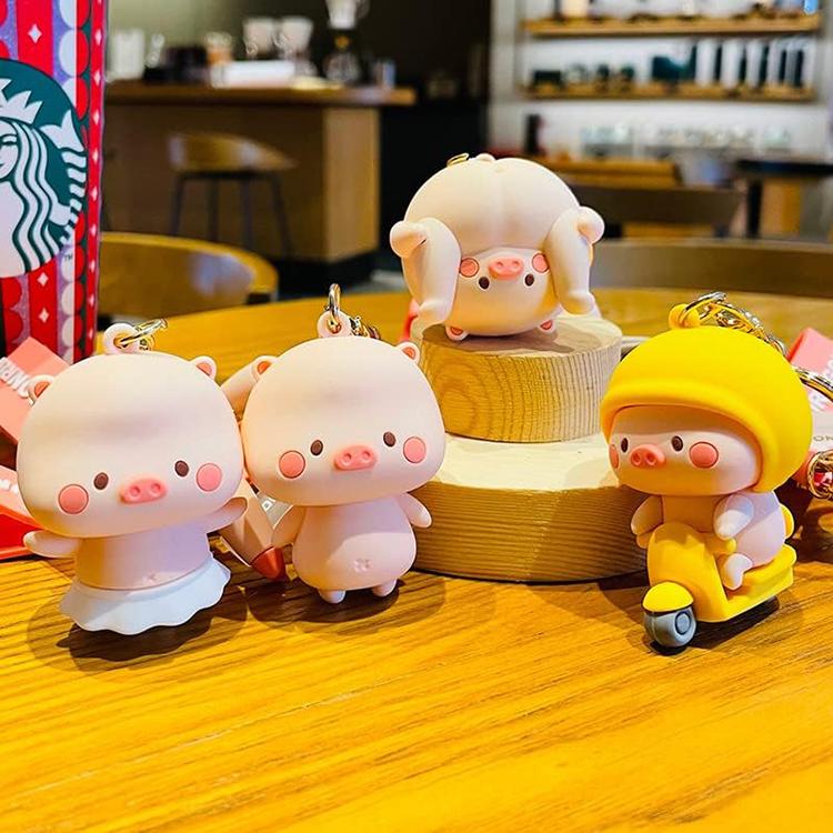 ストラップ キーホルダー 雑貨 まとめ売り キーホルダー 韓国雑貨 動物 かわいい キーチェーン 子ブタ 萌えグッズ