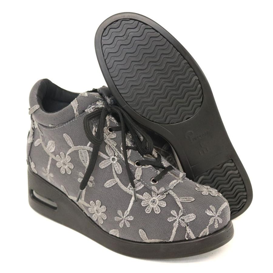 送料無料 ハイカットスニーカー 花柄刺繍レース スニーカー レディース 人気 レースアップ 黒 サイドジップ付 ブラック スリムラインスニーカー S3646 S3646 Popolare Online Shop 通販 Yahoo ショッピング