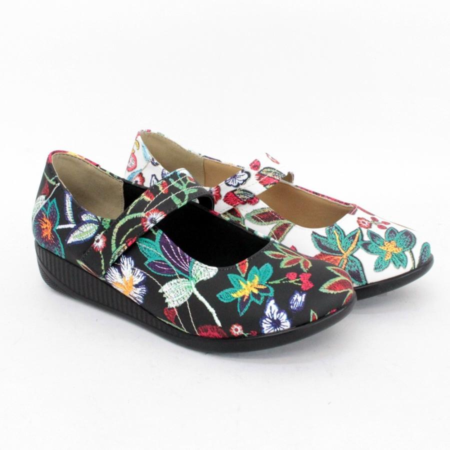 コンフォートシューズ ４e レディース オススメ 歩きやすい スリッポン セール 紐なし フラットシューズ おしゃれで軽い 花柄 マジックテープ S702 S702 Popolare Online Shop 通販 Yahoo ショッピング