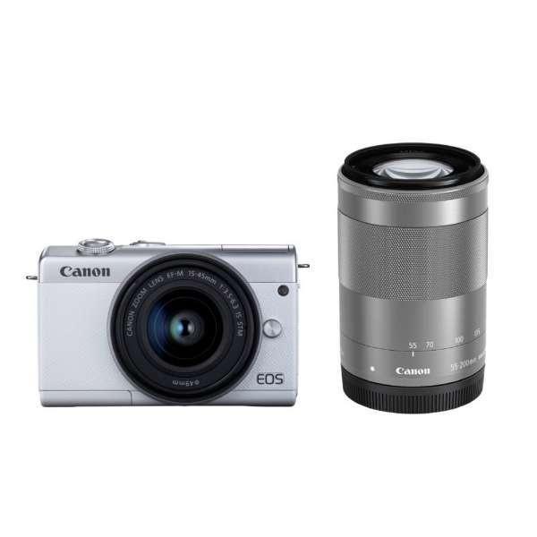 展示品 Canon キヤノン EOS M200 レンズキット ホワイト 小型ミラーレスカメラ 4549292142433001