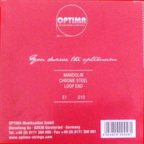 オプティマ マンドリン弦 赤 E1(普通郵便発送) OPTIMA Red (Chrome Strings) |  | 01
