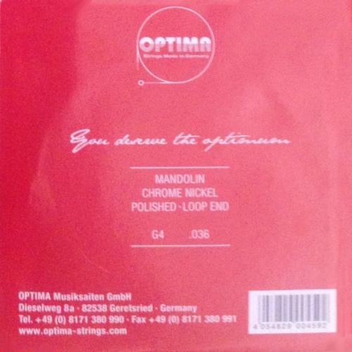 オプティマ マンドリン弦 赤 G4 2014 (普通郵便発送) OPTIMA Red (Chrome Strings) |  | 01