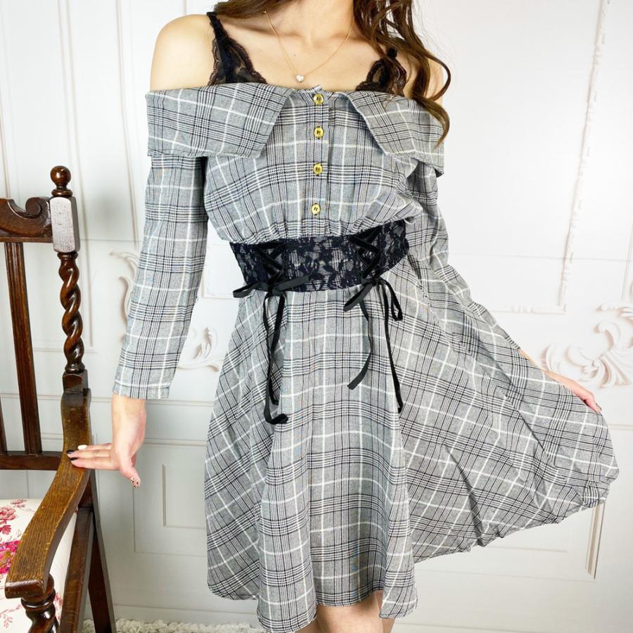 Sale 70 オフ ワンピース 長袖 チェック柄 オフショル 秋冬 ブラウン ベージュ グレー ピンク セクシー 秋服 地雷系 量産型 123 6870 Strip Cabaret 通販 Yahoo ショッピング