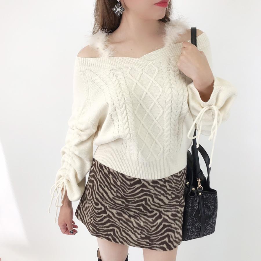 GRL ファーオフショルダーニットトップス | tspea.org