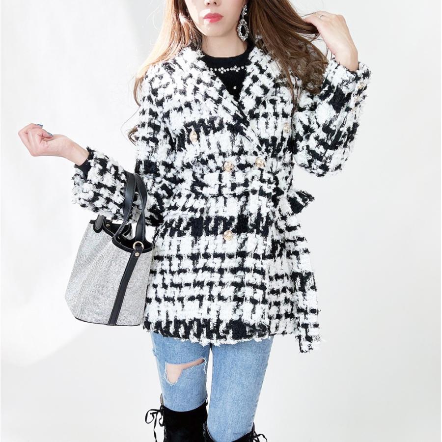 コート アウター ツイードコート ツイード チェック柄 秋冬 韓国 人気 秋冬 冬服 セクシー ギャル キャバドレス 韓国ファッション オルチャン 123 7315 Strip Cabaret 通販 Yahoo ショッピング