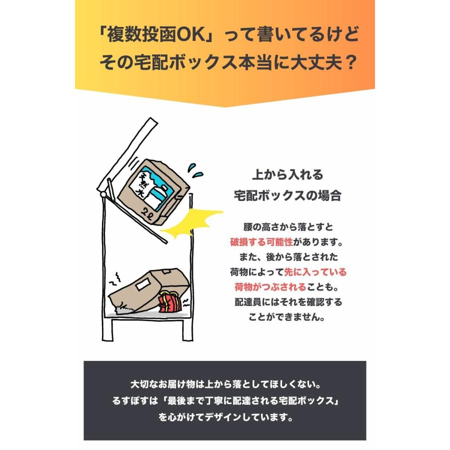SALE! るすぽす 宅配ボックス 3段タイプ ポスト 一体型 一戸建て用 80 