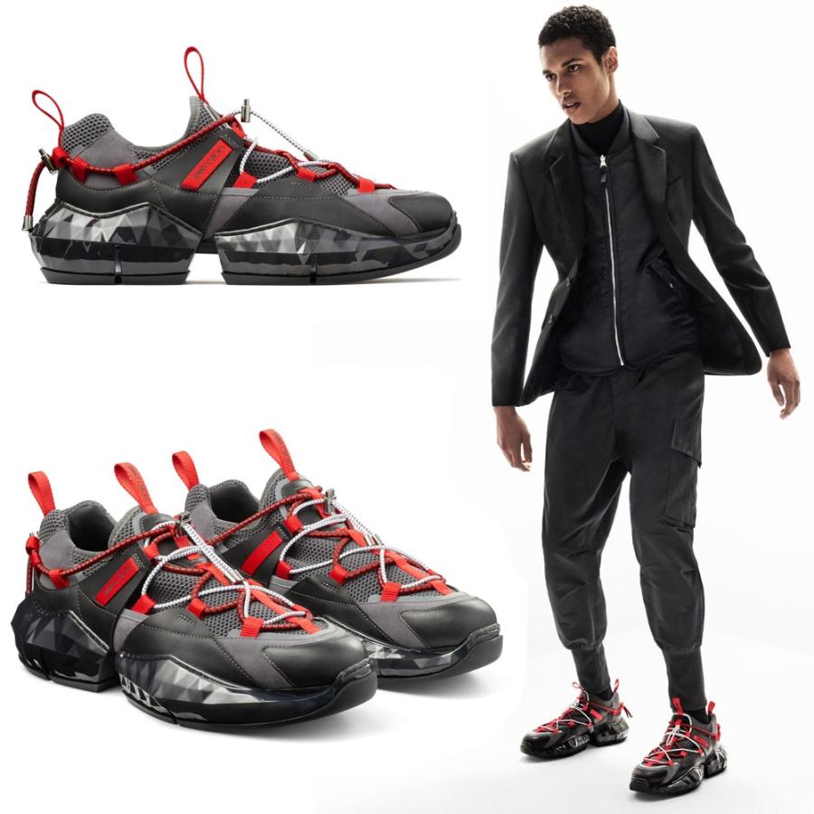 Jimmy Choo ジミーチュウ メンズ スニーカー Diamond Trail M ブラック 黒 レッド メッシュ Yos06 Stroke 通販 Yahoo ショッピング