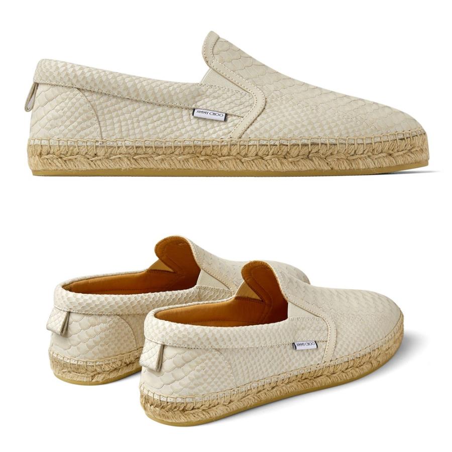 Choo パイソン柄 ジミーチュウ Jimmy Strokeのjimmy スリッポン Yos2242 Stroke レザー Vlad ベージュ ジミーチュウ エスパドリーユ メンズ Prefall パイソン柄 エスパドリーユ