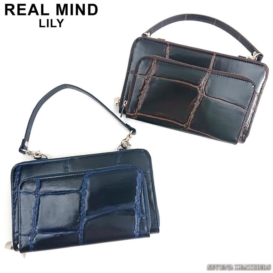 リアルマインドリリー REAL MIND LILY お財布ポシェット ポーチ ミニショルダーバッグ クロコ型押し メンズ レディース 230161  ladys | 