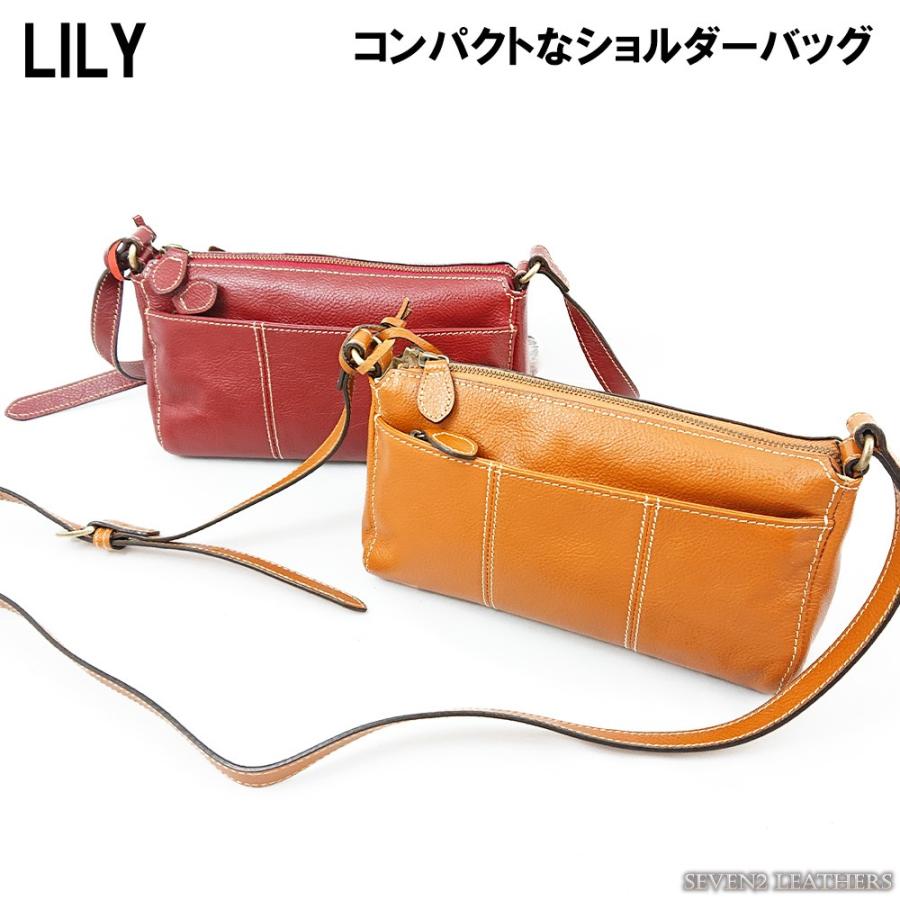 リリー LILY ショルダーバッグ シンプル 小さめ 本革 メンズ