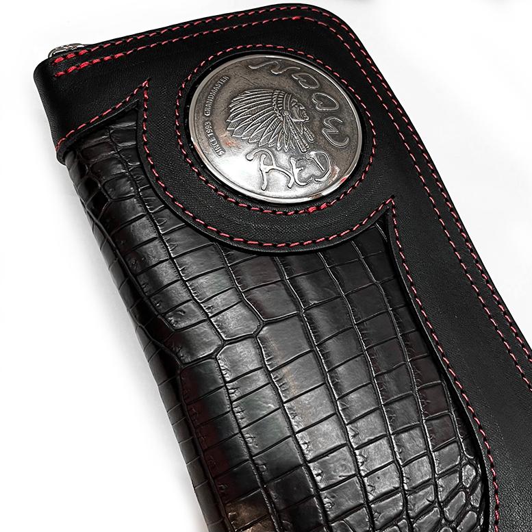 REDMOON（レッドムーン） 財布 ラウンドファスナー クロコダイル