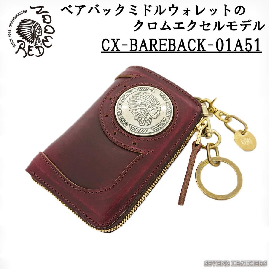 レッドムーン　二つ折り財布　BAREBACK-01A51 REDMOON レッドムーン ミドルウォレット L型ファスナー 二つ折り