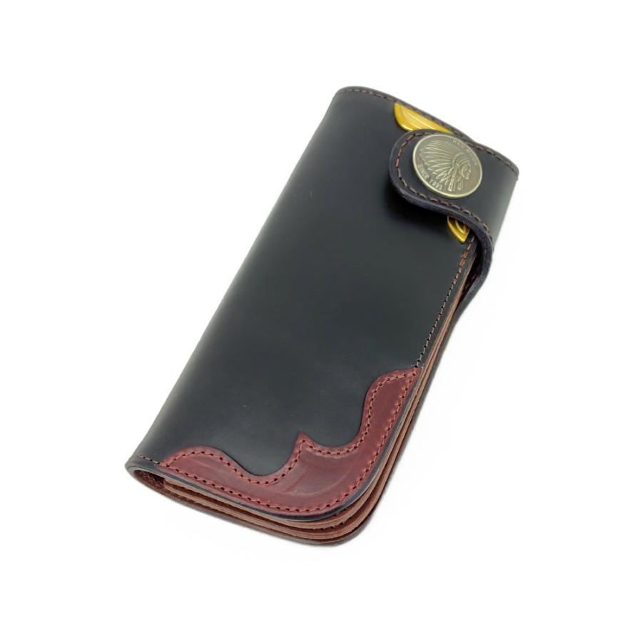REDMOON レッドムーン クロムエクセル ロングウォレット 長財布 ライダース チェーンウォレット イーグル 革財布 牛革 CX-CW02AYE-Mの画像