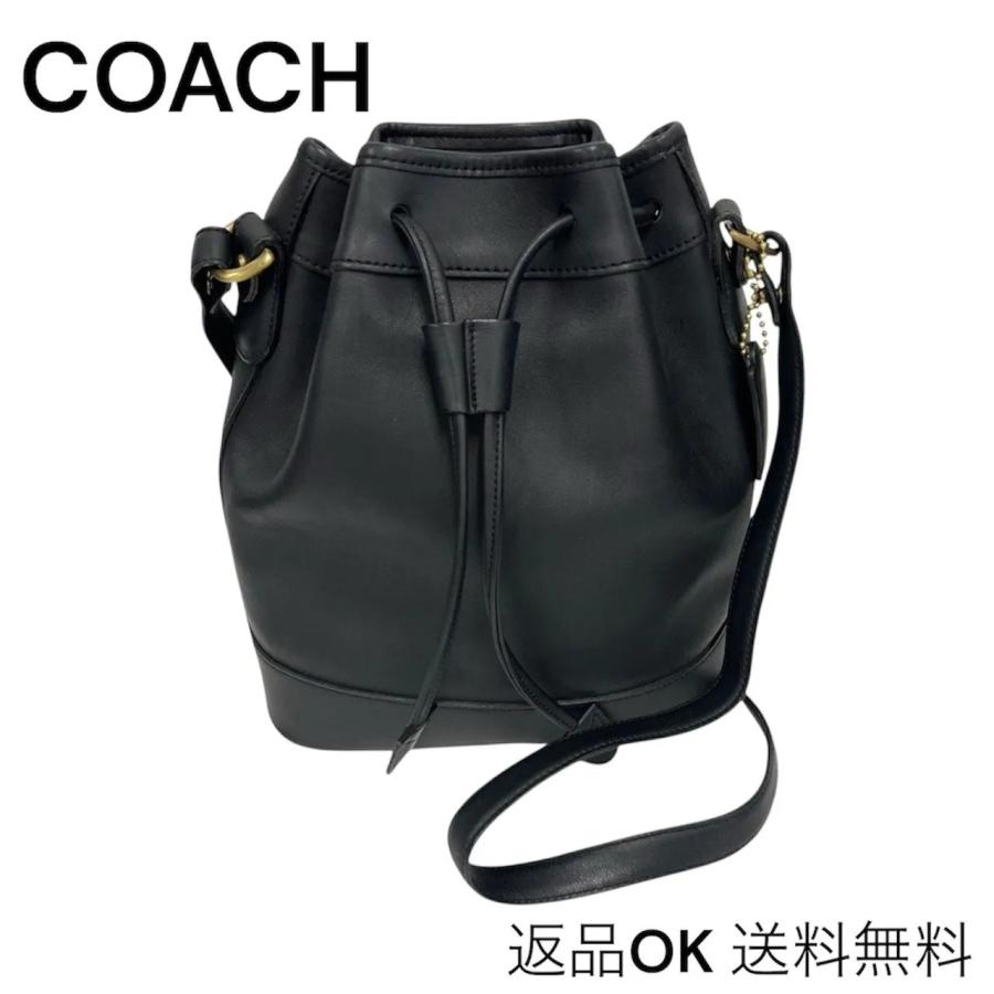 美品COACH CR100 レザー 巾着　リュックサック ブラック　レディース 美品COACH CR100 レザー 巾着 リュックサック ブラック レディース 美