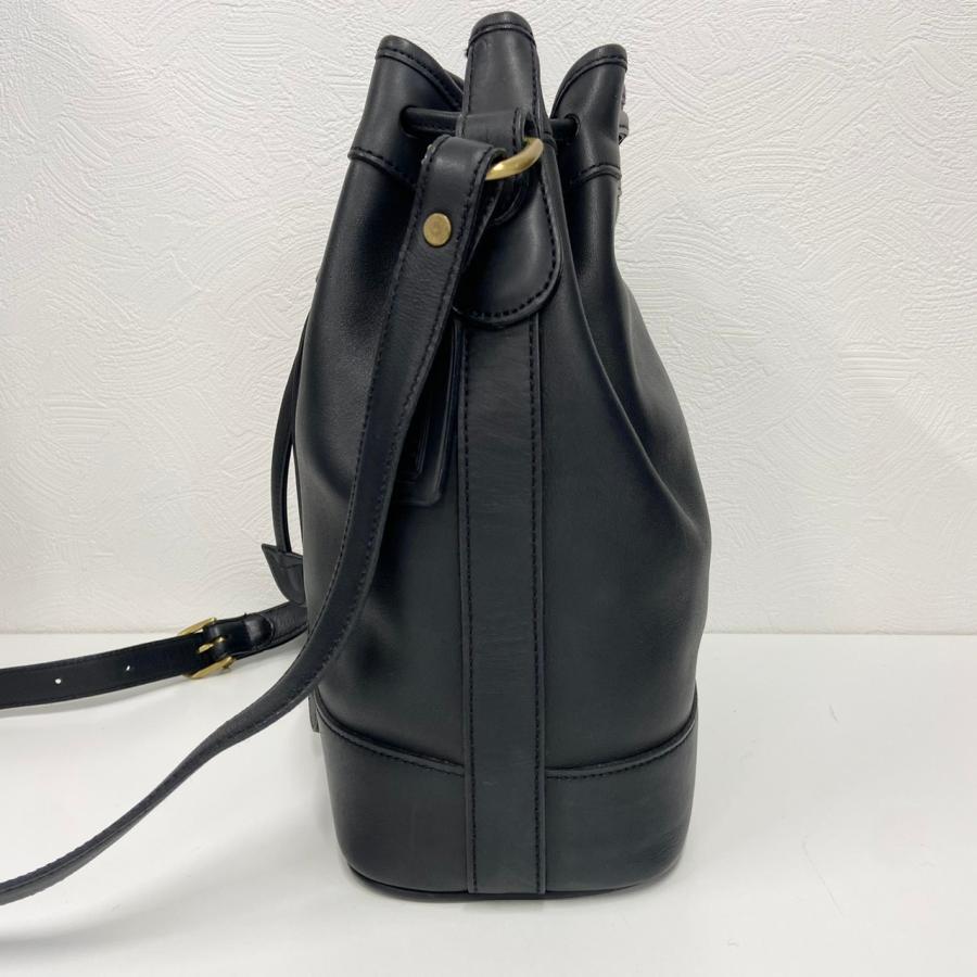 COACH コーチ　ブラック ショルダーバッグ　巾着　ポーチ　レザー COACH（コーチ） 【返品OK】美品 オールドコーチ レザー 巾着