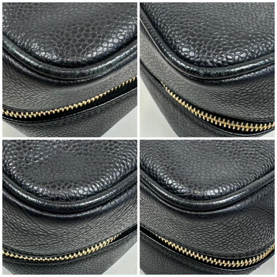 シャネル キャビアスキン レザー ココマーク コンパクト 化粧 コスメポーチ CHANEL（シャネル） 【返品OK】CHANEL ココマーク キャビアスキン