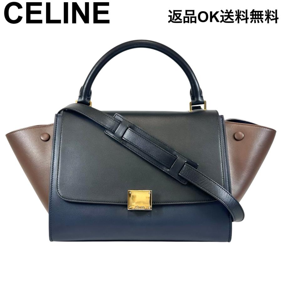 ショルダーバッグ 【極美品】CELINE トラペーズ トリコロール