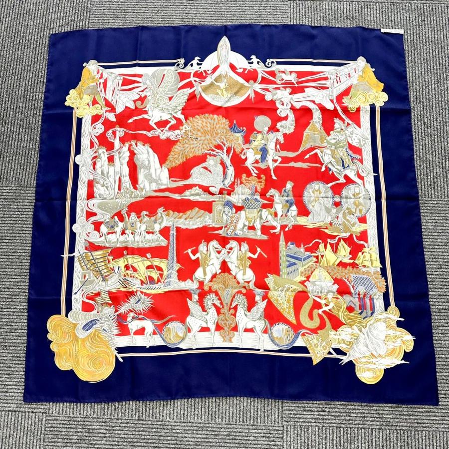 HERMES（エルメス） 【返品OK】美品 カレ90 スカーフ Au FIL de la