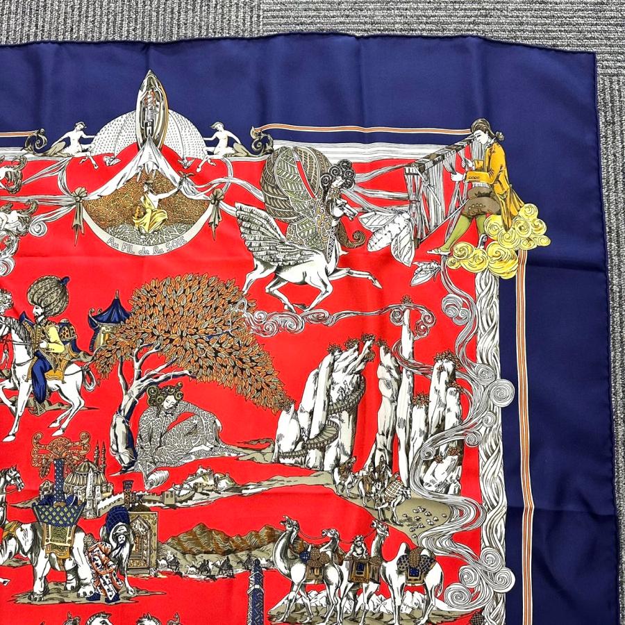 HERMES（エルメス） 【返品OK】美品 カレ90 スカーフ Au FIL de la