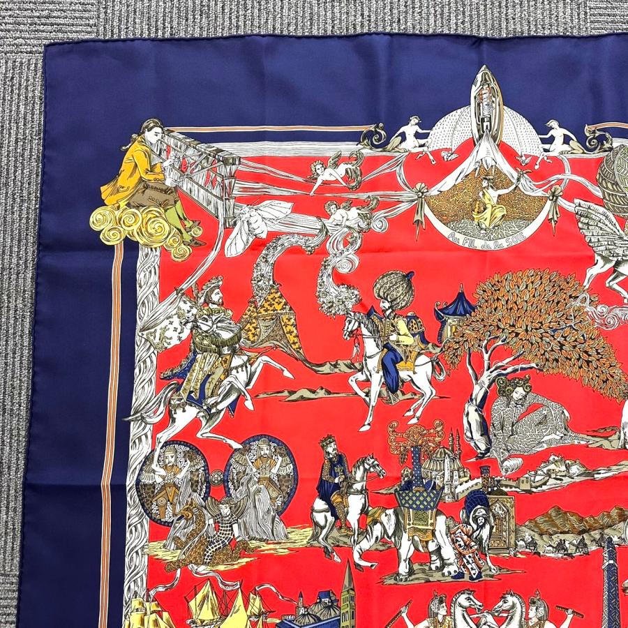HERMES（エルメス） 【返品OK】美品 カレ90 スカーフ Au FIL de la