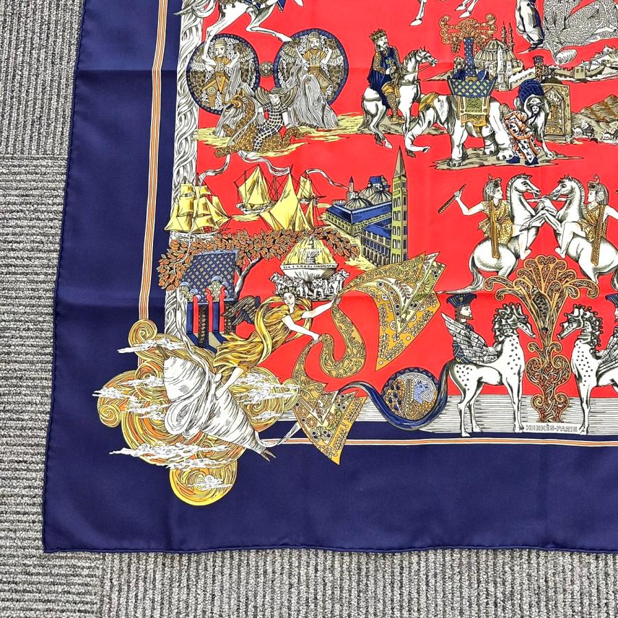 HERMES（エルメス） 【返品OK】美品 カレ90 スカーフ Au FIL de la