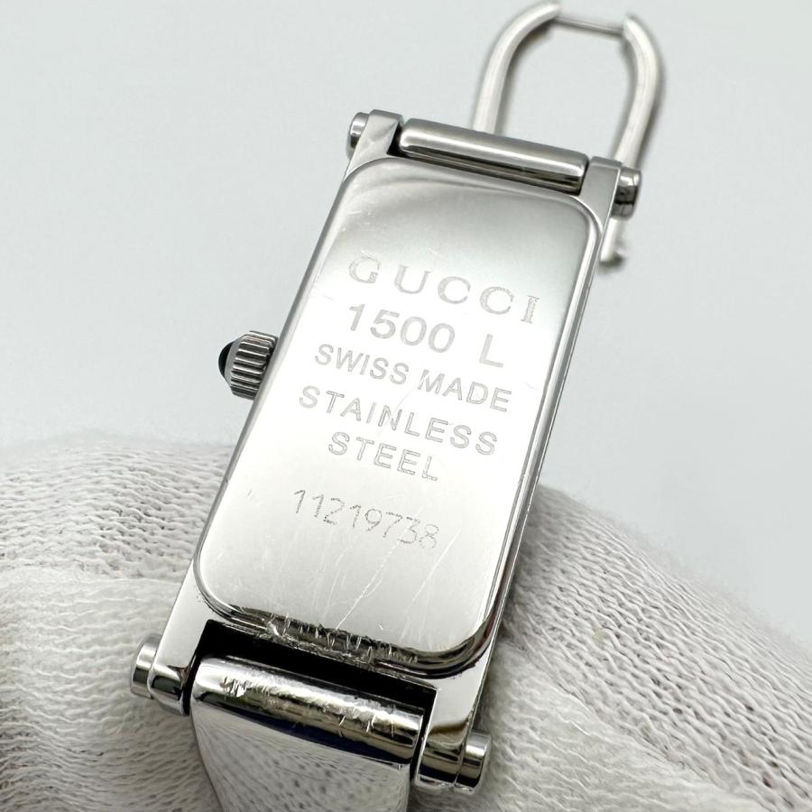 【美品　電池交換済】GUCCI グッチ　1500L クォーツ　ブラック文字盤 GUCCI（グッチ） 【返品OK】新品電池交換済み クォーツ 1500L シルバー