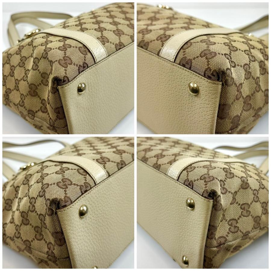 美品 GUCCI トートバッグ GGキャンバス レザー 141470 アビー GUCCI（グッチ） 【返品OK】GUCCI GGキャンバス アビー 141470 トート
