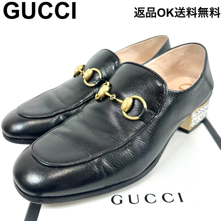 GUCCI（グッチ） 【返品OK】GUCCI ホースビット クリスタル ローファー