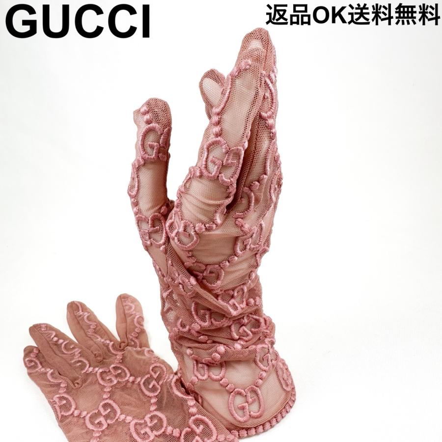 GUCCI（グッチ） 【返品OK】GUCCI GGロゴ レース グローブ 手袋 M
