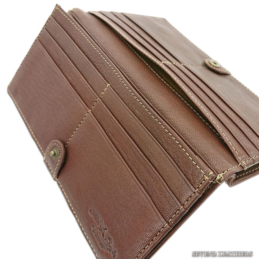 新品　Ain Soph アインソフ がま口 長財布 本革 レザー　ブラウン　牛革 Ain Soph（アインソフ） 財布 がま口 長財布 収納力 大容量 スリム