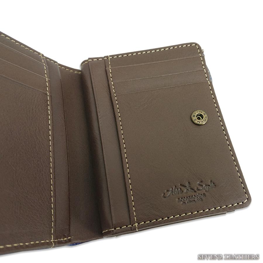 Ain Soph レザー 二つ折り財布 ブラウン/グリーン/ ダークブラウン Ain Soph レザー 二つ折り財布 ブラウン/グリーン/ ダークブラウン