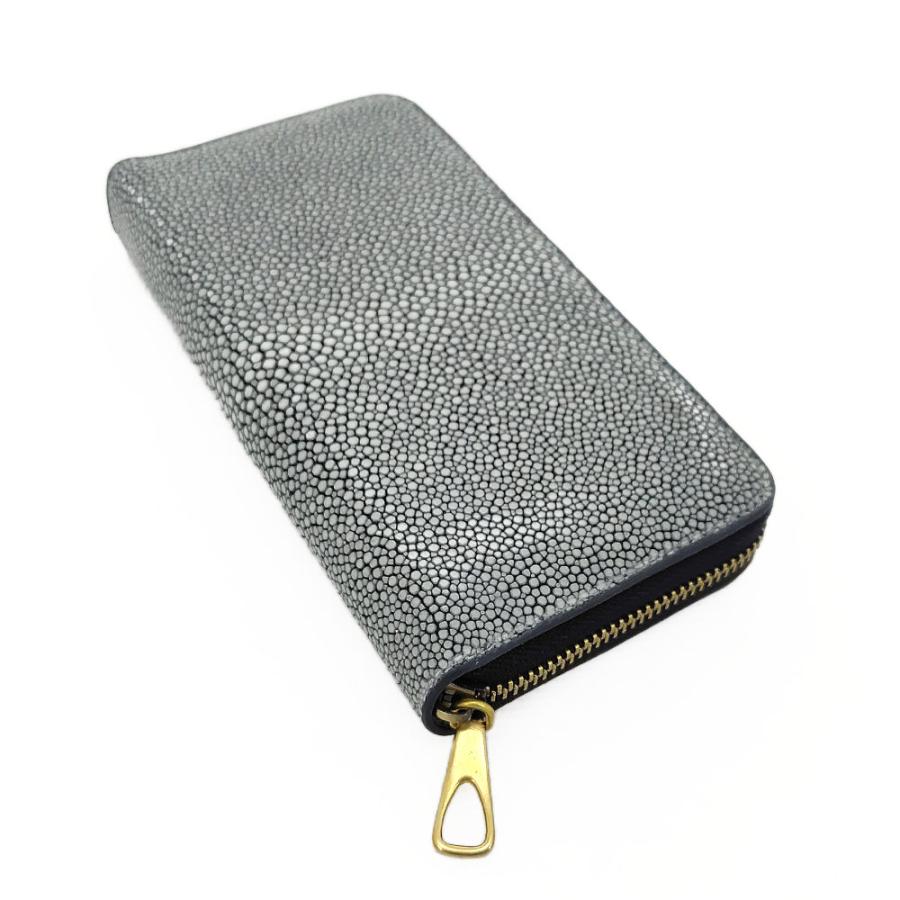 Ain Soph 2nd label アインソフセカンドレーベル ラウンドファスナー ロングウォレット 長財布 エイ革 スティングレイ 収納力 本革 DA1633-STGの画像