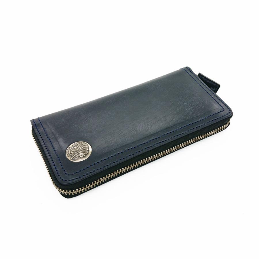 REDMOON レッドムーン コンパクト ロングウォレット ブライドルレザー コンチョ ラウンドファスナー 小さい 長財布 ハンサム ミニロングウォレット HANDSOME-ZBDの画像