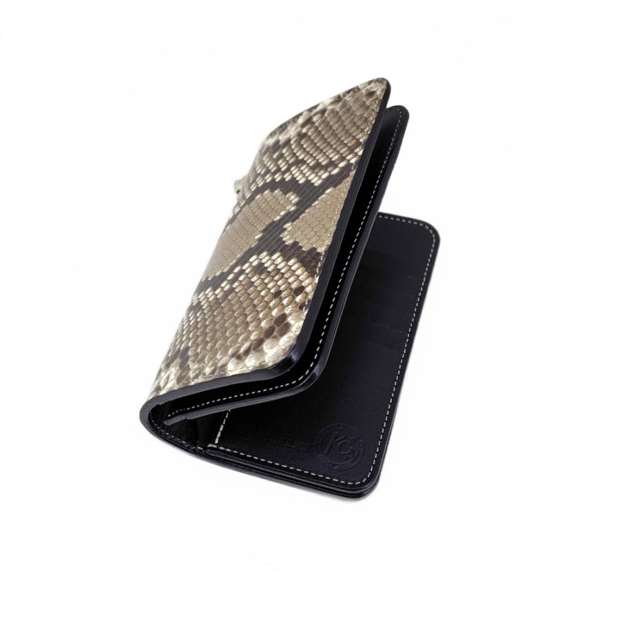 KC,s ケイシイズ ロングビルフォールド エレノア パイソン ヘビ革 ミドル ウォレット 二つ折り財布 本革 牛革 収納力 KIB506 | KC,s | 02