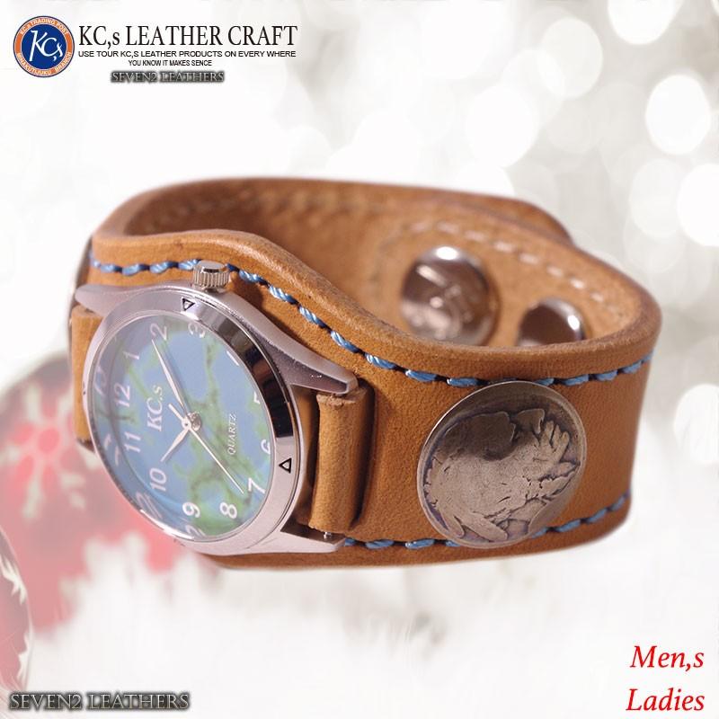 カクタス Cactus レザーブレスレットウォッチ 腕時計 水色ターコイズ