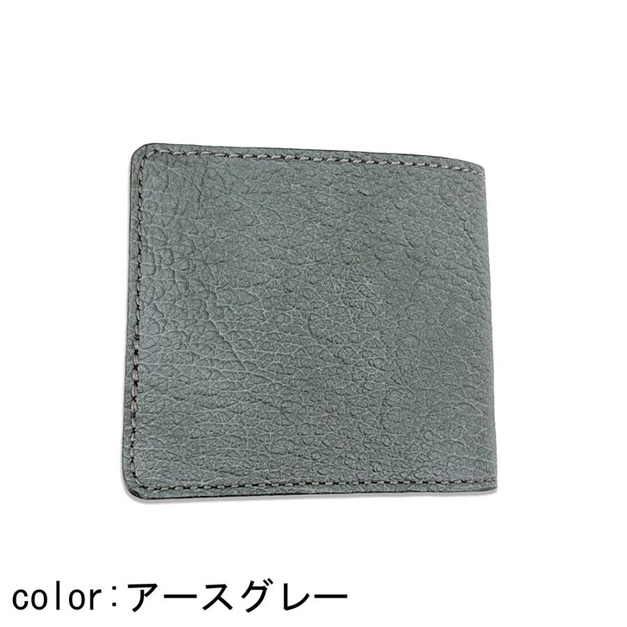 KC's LEATHER CRAFT 二つ折り財布 グレー 日本製 KC,s（ケイシイズ） ビルフォールド サンタフェ シャーク 二つ折り財布