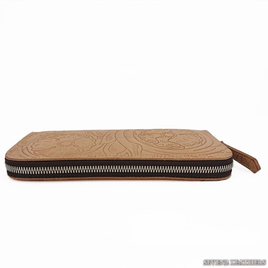 レッドムーン REDMOON 長財布 ロングウォレット レザーウォレット ラウンドファスナー 花柄 フローラル エンボス 全3色 男女兼用 牛革 本革 送料無料 | REDMOON | 03