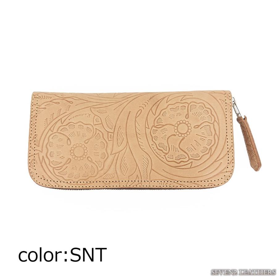 レッドムーン REDMOON 長財布 ロングウォレット レザーウォレット ラウンドファスナー 花柄 フローラル エンボス 全3色 男女兼用 牛革 本革 送料無料 | REDMOON | 09