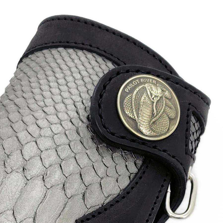 PAILOT RIVER パイロットリバー 財布 ロングウォレット ヘビ革 コブラコンチョ パイソン 牛革 ライダース 限定品 長財布 PR-CW02SN-KCの画像