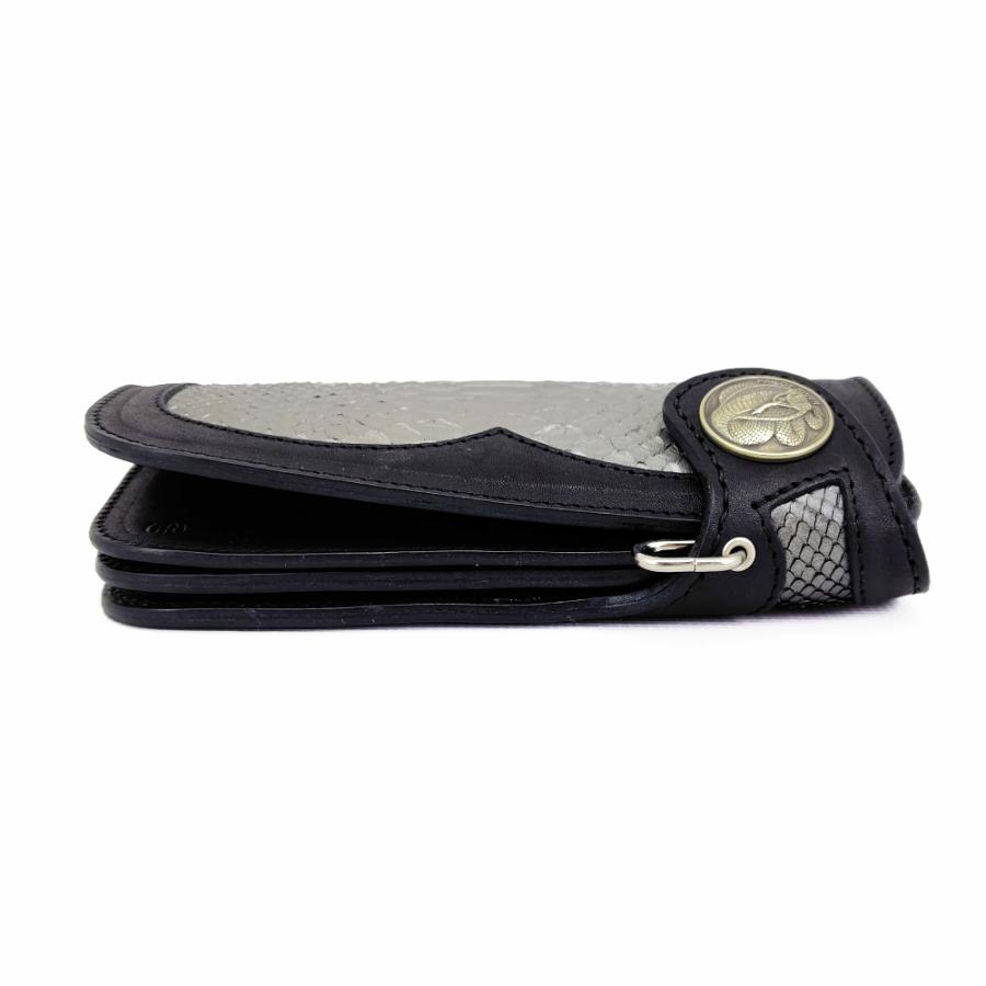 PAILOT RIVER パイロットリバー 財布 ロングウォレット ヘビ革 コブラコンチョ パイソン 牛革 ライダース 限定品 長財布 PR-CW02SN-KCの画像