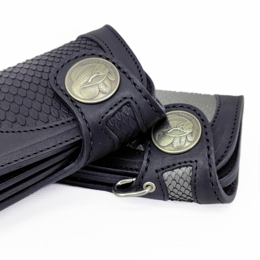 PAILOT RIVER パイロットリバー 財布 ロングウォレット ヘビ革 コブラコンチョ パイソン 牛革 ライダース 限定品 長財布 PR-CW02SN-KCの画像